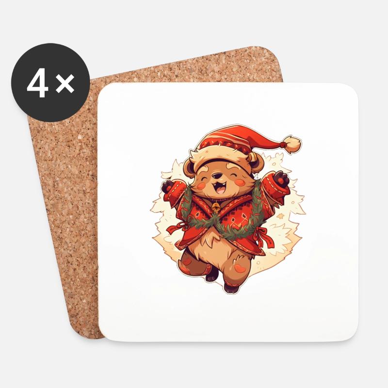 christmas teddy 4 - Untersetzer (4er-Set) - Weiß
