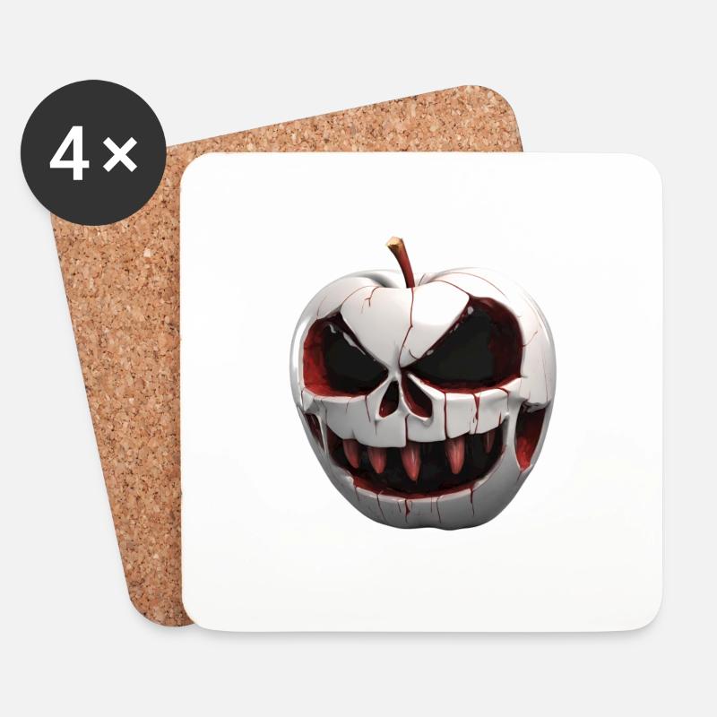 Punishapple Angry Apple sucht einen Obstbauern - Untersetzer (4er-Set) - Weiß
