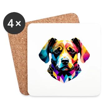 Chien de berger allemand Propriétaire de chien Chien propriétaire de chien - Dessous de verre (lot de 4) - blanc - Devant