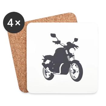 Moto Motocross Fan de moto Motard - Dessous de verre (lot de 4) - blanc - Devant