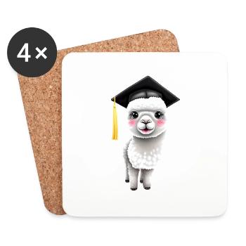 Baccalauréat en études d’alpaga Certificat de fin d’études supérieures - Dessous de verre (lot de 4) - blanc - Devant