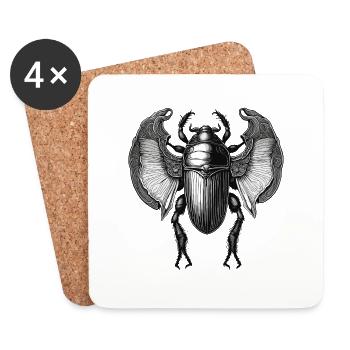 Skarabäus / Mystik / Ägyptische Symbolik / Antik - Untersetzer (4er-Set) - Weiß - Vorne