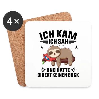 Ich kam Ich sah und hatte direkt keine Bock - Untersetzer (4er-Set) - Weiß - Vorne