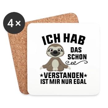 Ist Mir Nur Egal Lustig Spruch - Untersetzer (4er-Set) - Weiß - Vorne