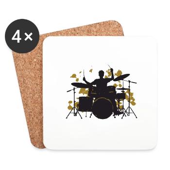 Drums gold - Untersetzer (4er-Set) - Weiß - Vorne