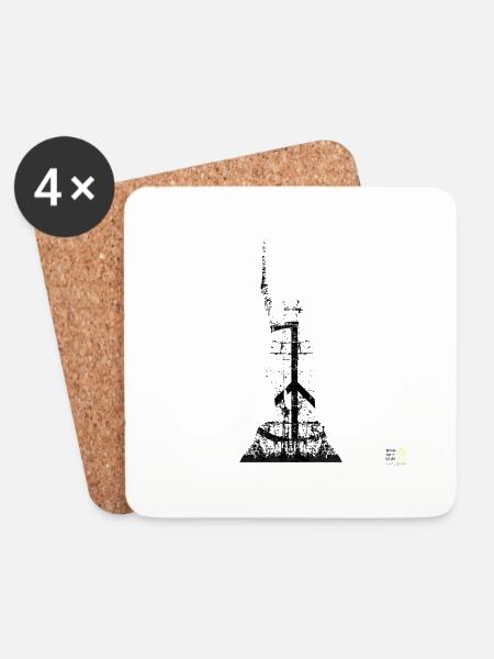 Hermannsdenkmal peace dunkel - Untersetzer (4er-Set) - Weiß