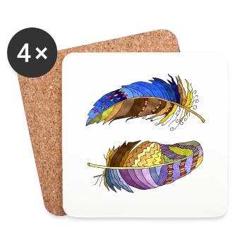 Stylo - Dessous de verre (lot de 4) - blanc - Devant