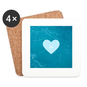 Love of the sea - Coasters (set of 4) - white - Front