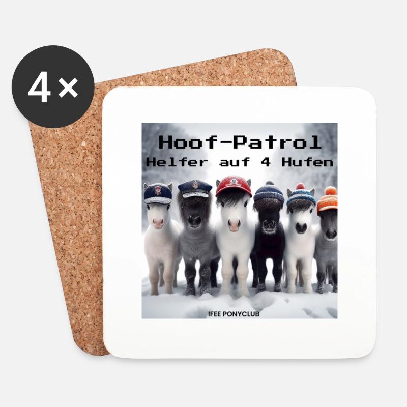 HOOF PATROL - Untersetzer (4er-Set) - Weiß