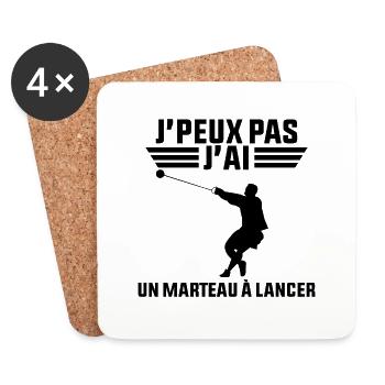 J'peux pas j'ai un Marteau à Lancer - Dessous de verre (lot de 4) - blanc - Devant