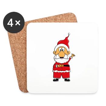 WEIHNACHTSMANN - WEIHNACHTEN - Untersetzer (4er-Set) - Weiß - Vorne