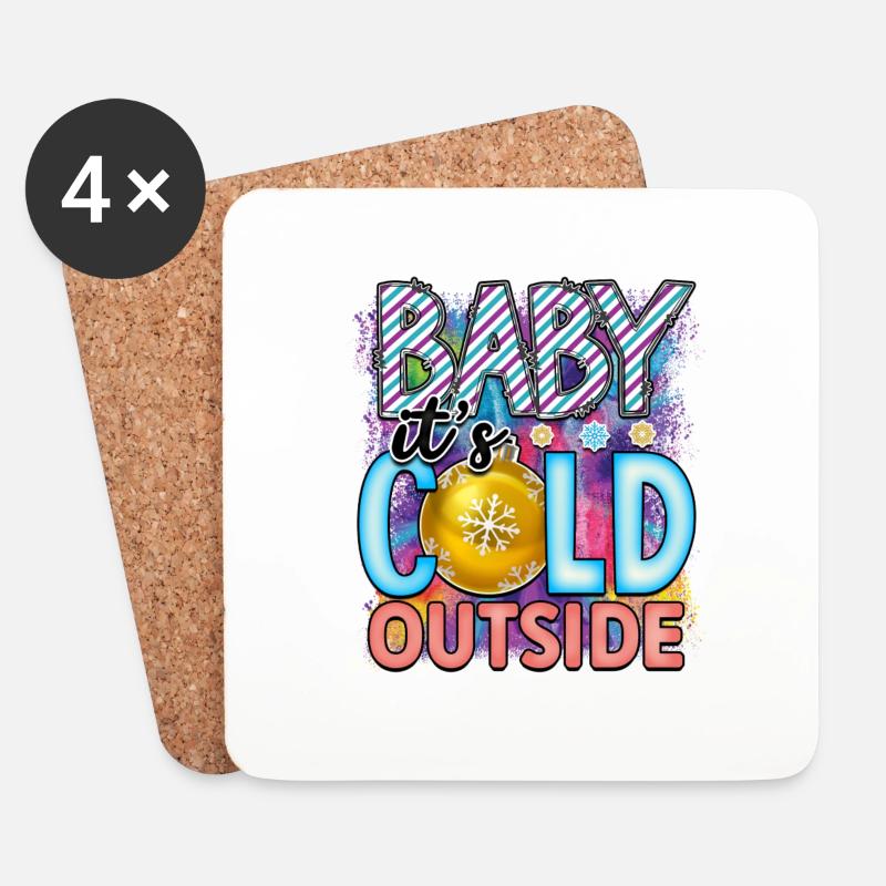 Baby, es ist kalt draußen - Untersetzer (4er-Set) - Weiß