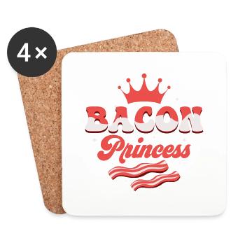 Bacon Princess Pig Meat Ham - Coasters (set of 4) - white - Front