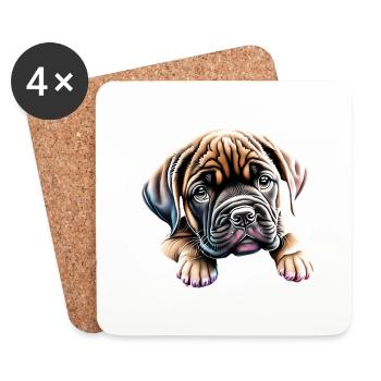 Mastiff Hundehalter Hund Hunde Bulldogge - Untersetzer (4er-Set) - Weiß - Vorne