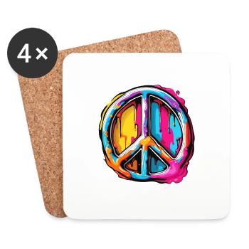 Love Peace and Harmony / Hippie / Freedom - Coasters (set of 4) - white - Front