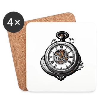Clock / Movement / Time / Hands / Time / Antique - Coasters (set of 4) - white - Front
