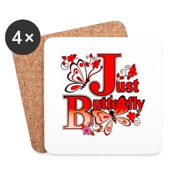 Colorful Butterfly Flowers Colorful Insect Dream Dream - Coasters (set of 4) - white - Front