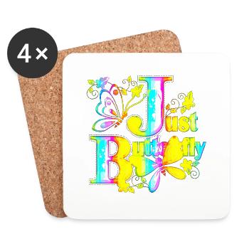Colorful Butterfly Flowers Colorful Insect Dream Dream - Coasters (set of 4) - white - Front