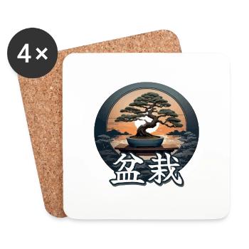 Bonsai - Untersetzer (4er-Set) - Weiß - Vorne