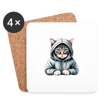 Cat, Cat Owner, Domestic Cat, Siamese Cat, Kitten - Coasters (set of 4) - white - Front
