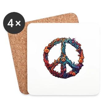 Love Peace and Harmony / Hippie / Freedom - Coasters (set of 4) - white - Front