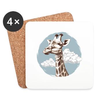 Giraffe im Himmel - Untersetzer (4er-Set) - Weiß - Vorne