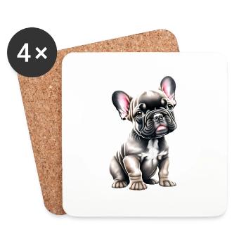 French Bulldog Dogs Dog Owner Dog - Coasters (set of 4) - white - Front