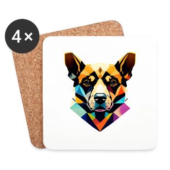 Dog Owner, German Shepherd Dog, Dog Owner, Dog - Coasters (set of 4) - white - Front