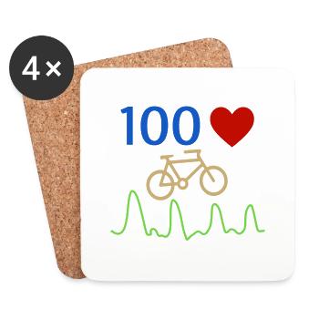 Fahrrad Radfahren - Untersetzer (4er-Set) - Weiß - Vorne