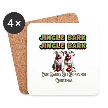 Jingle Bark Christmas Dog Parent Design - Coasters (set of 4) - white - Front
