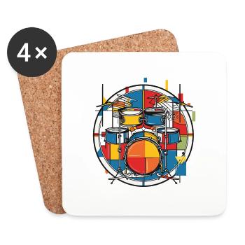 Drums colorful - Untersetzer (4er-Set) - Weiß - Vorne