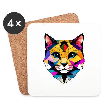 Kätzchen Hauskatze Katze Katzenbesitzer Haustier - Untersetzer (4er-Set) - Weiß - Vorne