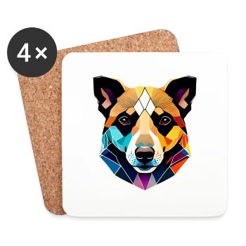 Berger Allemand Propriétaire Chien Chien Propriétaire Chien - Dessous de verre (lot de 4) - blanc - Devant