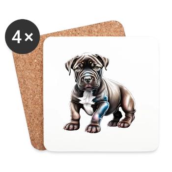 Staffordshire Bull Terrier Chiens Propriétaires de chiens Chien - Dessous de verre (lot de 4) - blanc - Devant