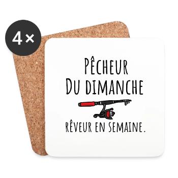 Chasseur du dimanche rêveur en semaine - Dessous de verre (lot de 4) - blanc - Devant