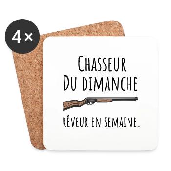 Chasseur du dimanche rêveur en semaine - Dessous de verre (lot de 4) - blanc - Devant