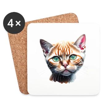 Domestic Cat, Cat Owner, Pet, Kitten, Cat - Coasters (set of 4) - white - Front