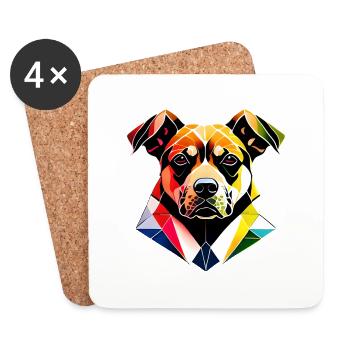 Berger Allemand Propriétaire Chien Chien Propriétaire Chien - Dessous de verre (lot de 4) - blanc - Devant