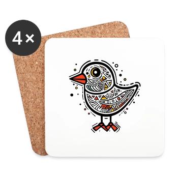 Vogel - Untersetzer (4er-Set) - Weiß - Vorne