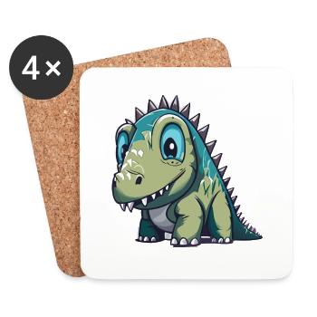 Friendly Dino - Coasters (set of 4) - white - Front