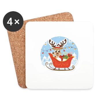 Rudolph, the Red-Nosed Reindeer - Untersetzer (4er-Set) - Weiß - Vorne