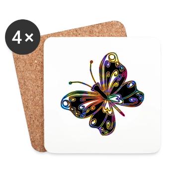Schmetterling - Untersetzer (4er-Set) - Weiß - Vorne