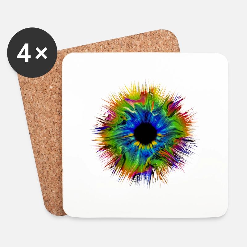 Symbol Auge Augen Mandala Muster - Untersetzer (4er-Set) - Weiß