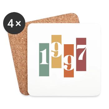 1997 vintage rétro - Dessous de verre (lot de 4) - blanc - Devant