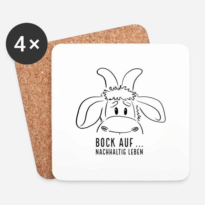 Bock auf ... nachhaltig leben - Untersetzer (4er-Set) - Weiß