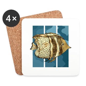 Poisson - Dessous de verre (lot de 4) - blanc - Devant
