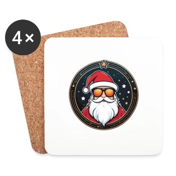 Santa Claus Christmas Drawing - Coasters (set of 4) - white - Front