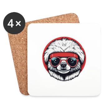 Sloth Christmas Drawing - Coasters (set of 4) - white - Front