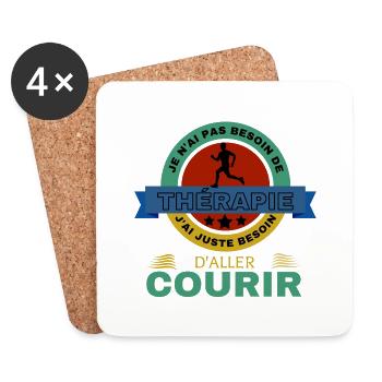COURIR Therapie - Dessous de verre (lot de 4) - blanc - Devant