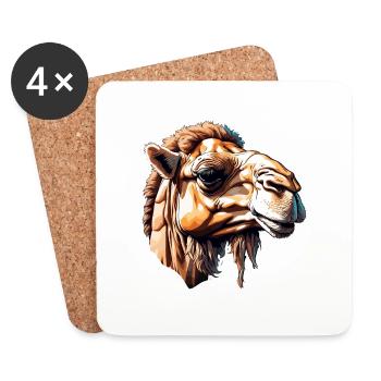 Camel / Desert / Sand / Nomads / Horseback Riding / Oases - Coasters (set of 4) - white - Front